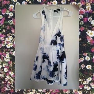 Lulus White Dress with Floral Pattern